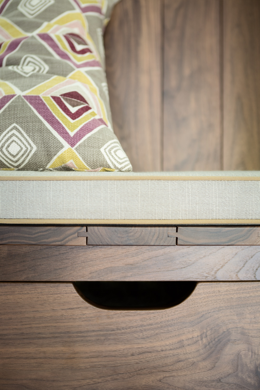 Walnut Seat and Drawer Detail